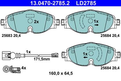 Bremsbelagsatz 20.4mm