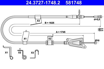 Seilzug, Feststellbremse 1.745mm