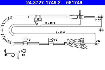 Seilzug, Feststellbremse 1.733mm