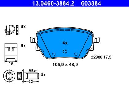 Bremsbelagsatz hinten Mercedes
