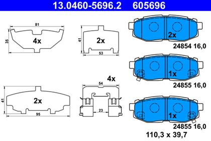 Bremsbelagsatz hinten Subaru