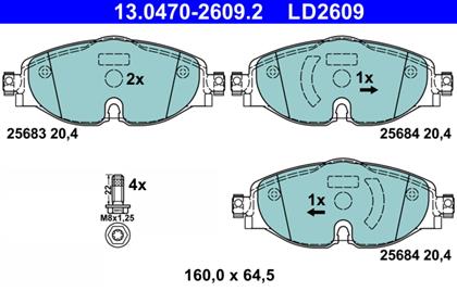 Bremsbelagsatz 20.4mm