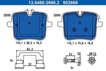 Bremsbelagsatz hinten BMW