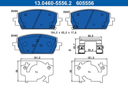 Hart Brakes BHCF.62006.04 Bremsbeläge-Set Vorne – Keramik-Beläge & Gebohrte Rotoren