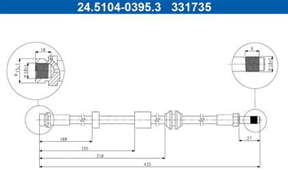 Bremsschlauch vorne Ford