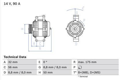 Generator 14V 90A