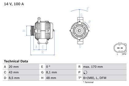 Generator 14V 100A