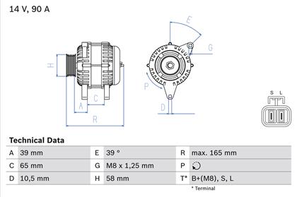 Generator 14V 90A