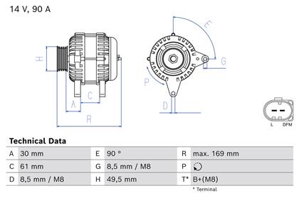 Generator 14V 90A