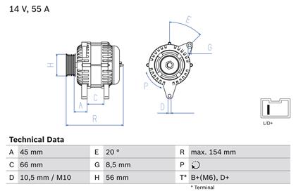 Generator 14V 55A