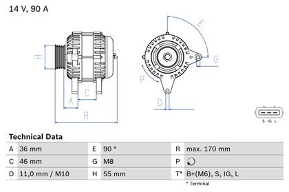 Generator 14V 90A