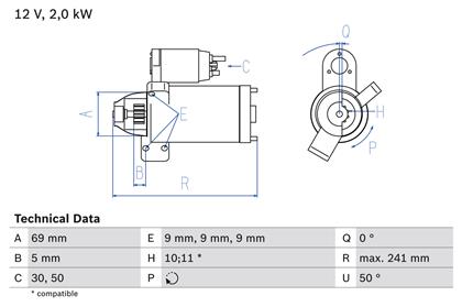 Starter 12V 1.8kW
