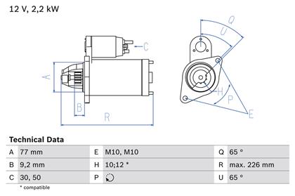 Starter 12V 2.2kW