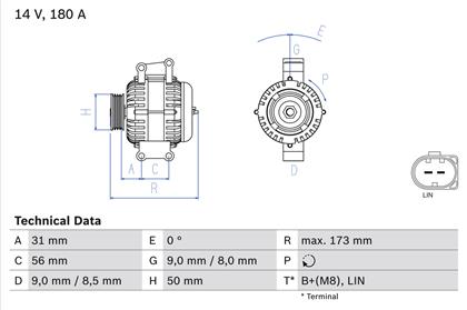 Generator 14V 180A