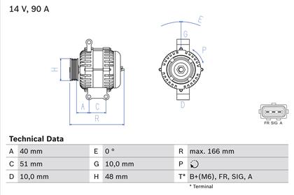Generator 14V 90A