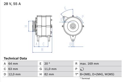 Generator 28V 55A