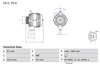 Generator 14V 70A