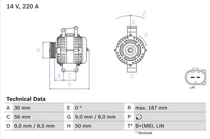 Generator 14V 220A