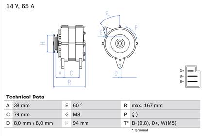 Generator 14V 65A
