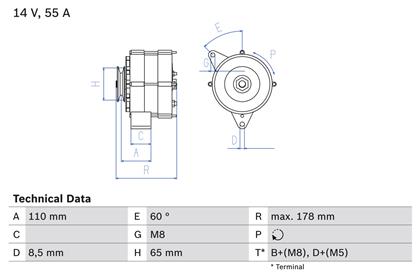 Generator 14V 55A