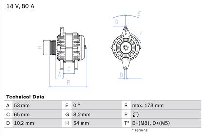 Generator 14V 80A
