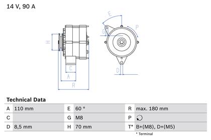 Generator 14V 90A