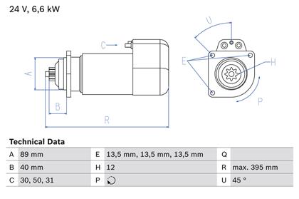 Starter 24V 6.6kW