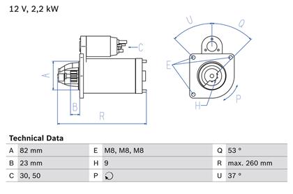 Starter 12V 2.2kW
