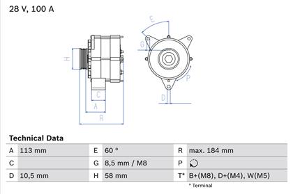 Generator 28V 100A