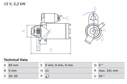 Starter 12V 2.2kW
