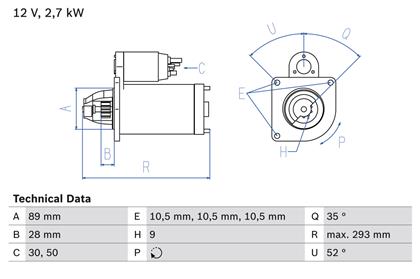 Starter 12V 2.7kW