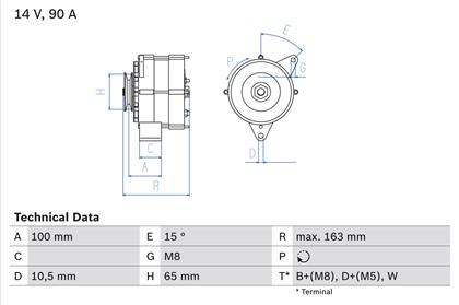 Generator 14V 90A
