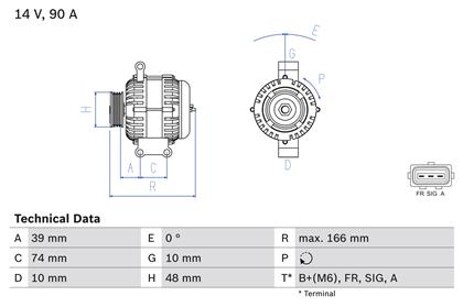 Generator 14V 90A
