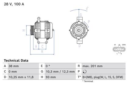 Generator 28V 100A