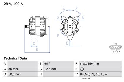 Generator 28V 100A