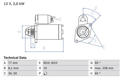 Starter 12V 2kW