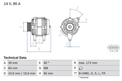 Generator 14V 90A
