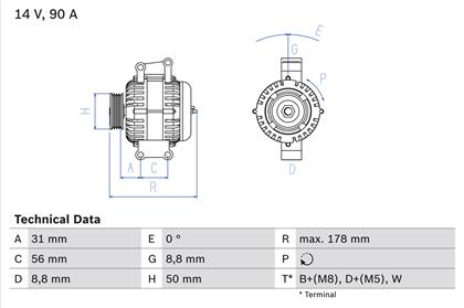 Generator 14V 90A