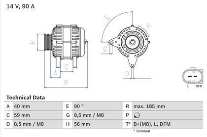 Generator 14V 90A
