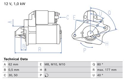 Starter 12V 1kW