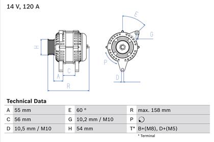 Generator 14V 120A