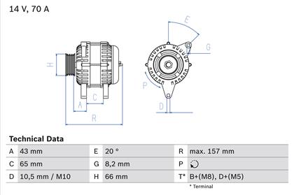 Generator 14V 70A