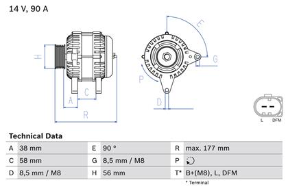 Generator 14V 90A