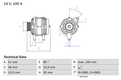 Generator 14V 100A