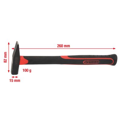 Schlosserhammer Fiberglasstiel 100 g Hammerkopf
