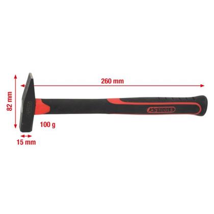 Schlosserhammer Fiberglasstiel 100 g Hammerkopf