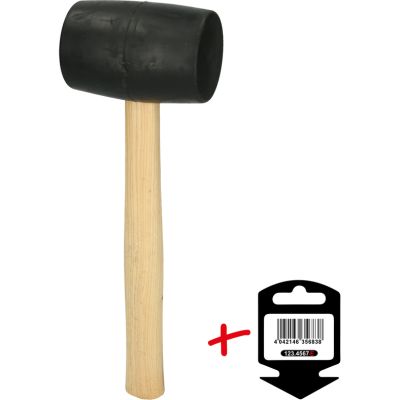 Gummihammer auf Hänger Hickorystiel 500 g Hammerkopf
