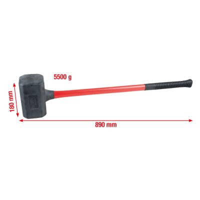 Schonhammer rückschlagfrei Fiberglasstiel 5.500 g Hammerkopf