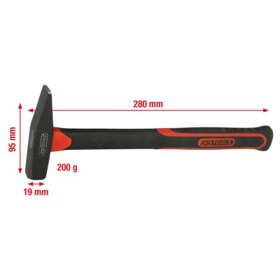 Schlosserhammer Fiberglasstiel 200 g Hammerkopf