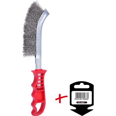 Handdrahtbürste Edelstahl 1-reihig, gebogen 250 mm